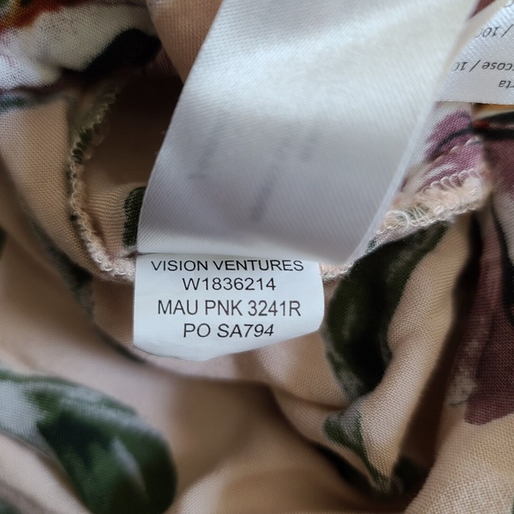 B.O.G Collective Band of Gypsies Floral Tiered Dress Sz XS Smocked Lace Up Back - Picture 9 of 9